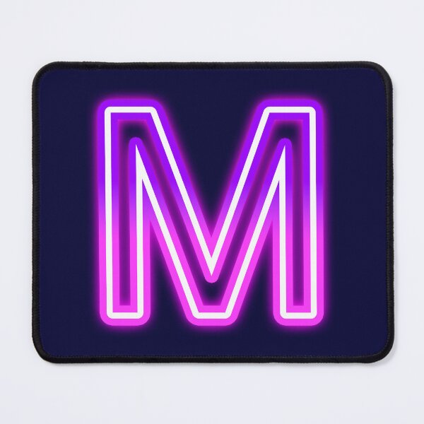 Item preview, Letter M Neon Pink Purple Glow - Retro Futuristic Monogram Initial designed and sold by SolutionsArt.