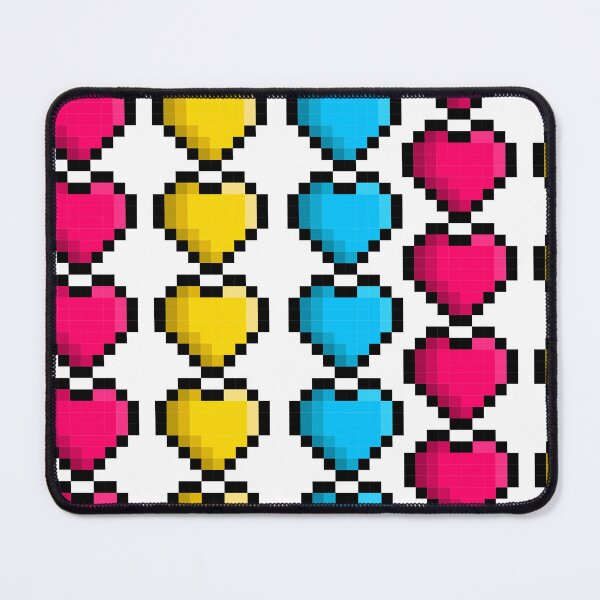 Item preview, Pixel Pansexual Pride Flag Hearts designed and sold by HarveyHandcraftsandDesigns.