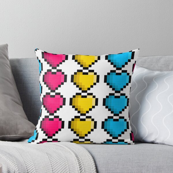 Item preview, Pixel Pansexual Pride Flag Hearts designed and sold by HarveyHandcraftsandDesigns.