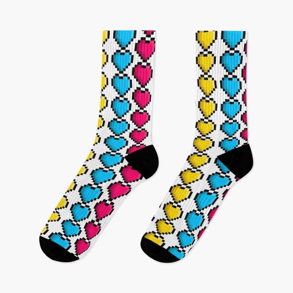 Item preview, Pixel Pansexual Pride Flag Hearts designed and sold by HarveyHandcraftsandDesigns.