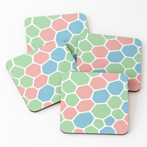 Item preview, Pastel Painterly Mosaic Pattern | Pink Green Blue Oil Texture Tile Art | Impasto Geometric Cell Design designed and sold by Patterns Workshop.