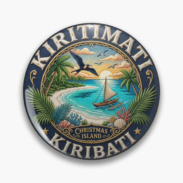Item preview, Kiritimati, Kiribati – lagoon, outrigger canoe & coral beach designed and sold by Girih.
