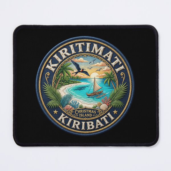 Item preview, Kiritimati, Kiribati – lagoon, outrigger canoe & coral beach designed and sold by Girih.