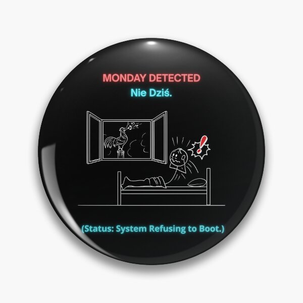Item preview,  Black MONDAY DETECTED Nie Dziś - Funny Polinglish Monday Humor Polish Gift designed and sold by VibePolinglish.