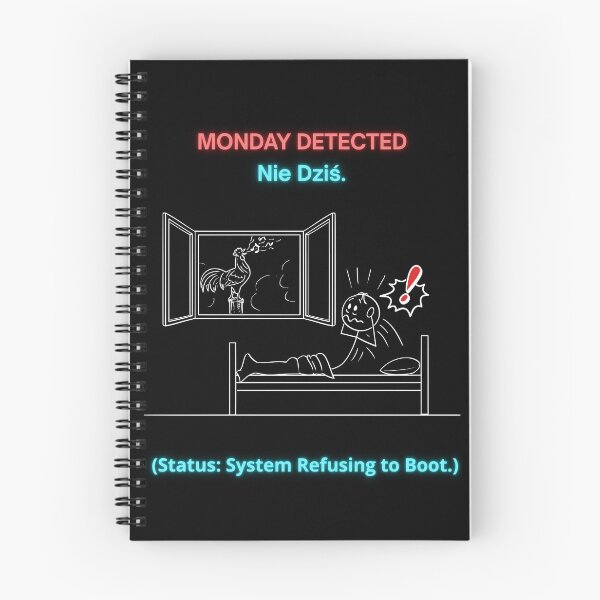 Item preview,  Black MONDAY DETECTED Nie Dziś - Funny Polinglish Monday Humor Polish Gift designed and sold by VibePolinglish.