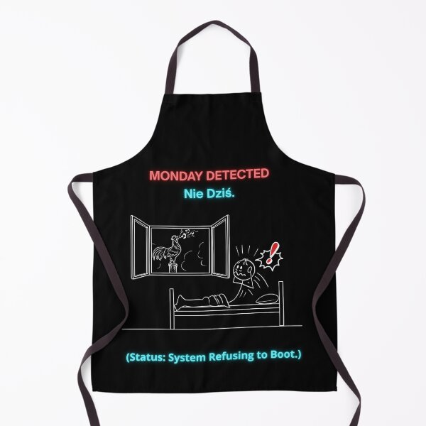 Item preview, Black MONDAY DETECTED Nie Dziś - Funny Polinglish Monday Humor Polish Gift designed and sold by VibePolinglish.