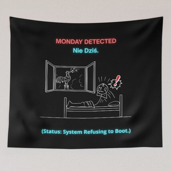 Item preview,  Black MONDAY DETECTED Nie Dziś - Funny Polinglish Monday Humor Polish Gift designed and sold by VibePolinglish.