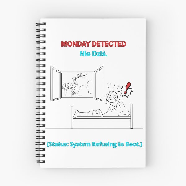Item preview, White MONDAY DETECTED Nie Dziś - Funny Polinglish Monday Humor Polish Gift designed and sold by VibePolinglish.