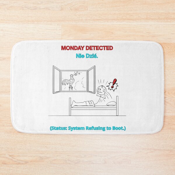 Item preview, White MONDAY DETECTED Nie Dziś - Funny Polinglish Monday Humor Polish Gift designed and sold by VibePolinglish.