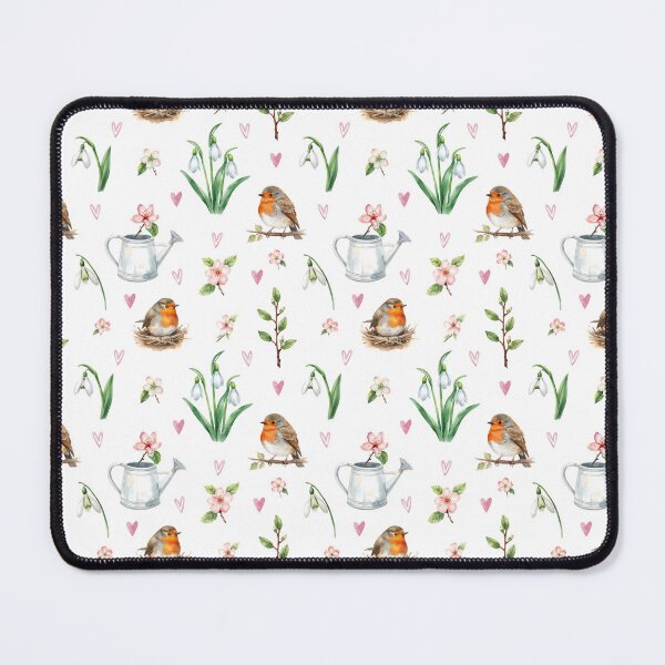 Item preview, Spring Cottagecore Watercolor Pattern | Birds, Blossoms & Garden Charm designed and sold by HelgaCraftery.