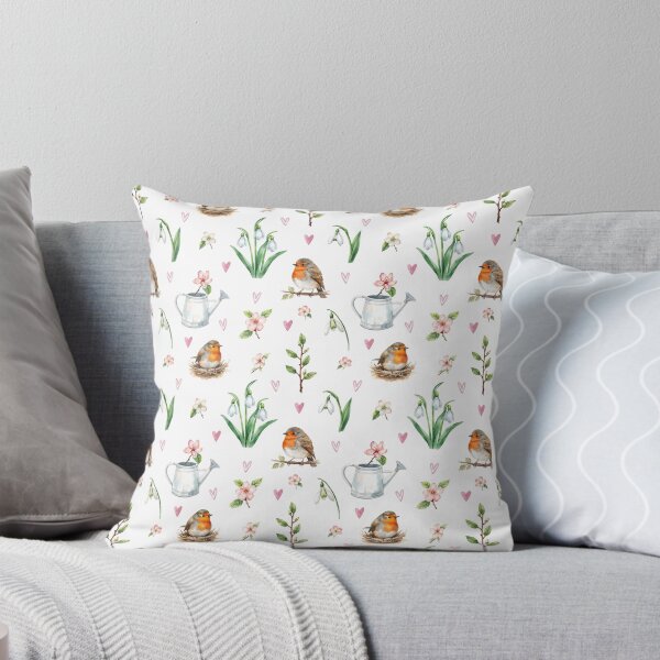 Item preview, Spring Cottagecore Watercolor Pattern | Birds, Blossoms & Garden Charm designed and sold by HelgaCraftery.