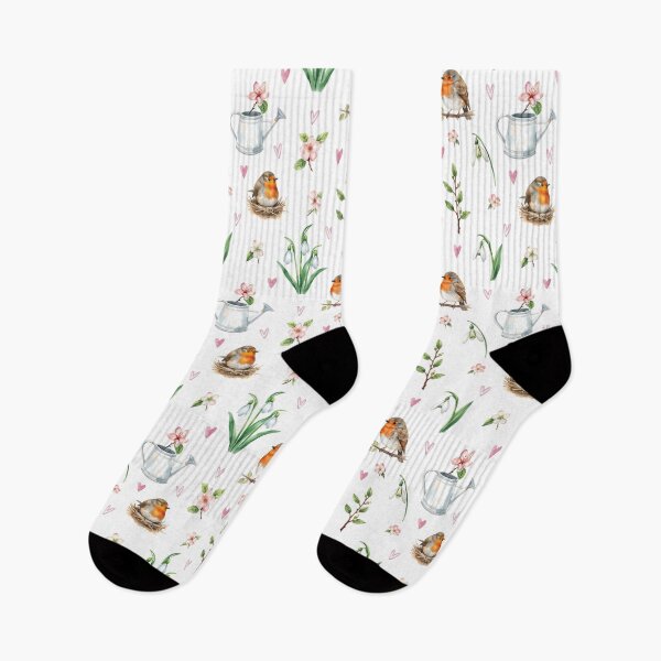 Item preview, Spring Cottagecore Watercolor Pattern | Birds, Blossoms & Garden Charm designed and sold by HelgaCraftery.
