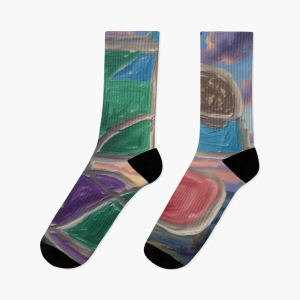 Item preview, Shapes Misbehaving Oil Landscape colorful geometric abstract design designed and sold by SmashingDeals.