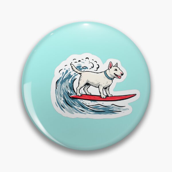 Item preview, SURFING BULL TERRIER - STICKER designed and sold by CROFTARTS.