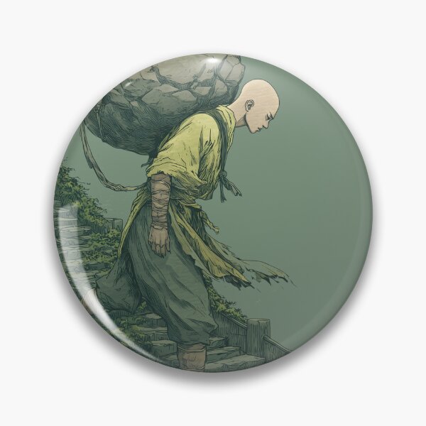 Item preview, The Weight of Discipline — Anime Monk Mountain Climb designed and sold by Mrokar.