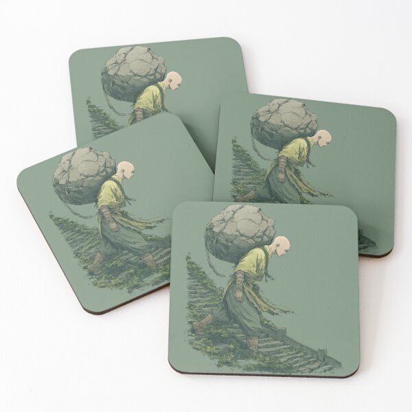 Item preview, The Weight of Discipline — Anime Monk Mountain Climb designed and sold by Mrokar.