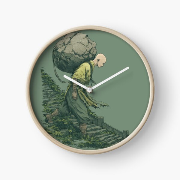 Item preview, The Weight of Discipline — Anime Monk Mountain Climb designed and sold by Mrokar.