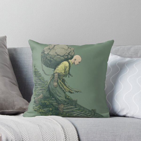 Item preview, The Weight of Discipline — Anime Monk Mountain Climb designed and sold by Mrokar.