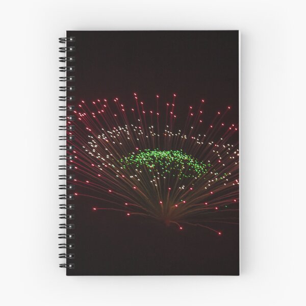 Item preview, Colorful Fireworks Display Fan Burst Over Night Sky, Red and Green Pyrotechnic Explosion designed and sold by Nmallia.