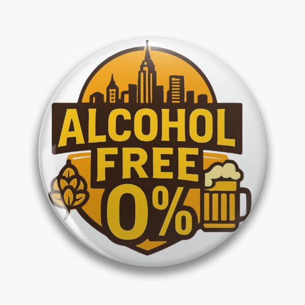 Item preview, Alcohol Free 0% City Badge - Modern Non-Alcoholic Beer Art designed and sold by RDproject.