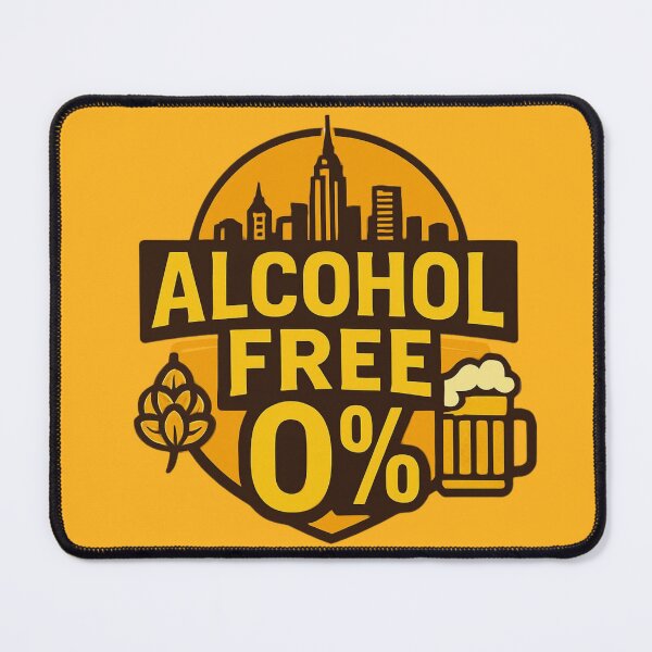 Item preview, Alcohol Free 0% City Badge - Modern Non-Alcoholic Beer Art designed and sold by RDproject.