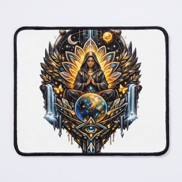 Item preview, Cosmic Meditation Goddess | Futuristic Spiritual Art Design designed and sold by arifali786.