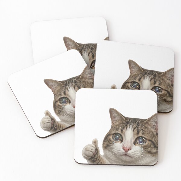Item preview, Sad Crying Cat Thumbs Up Meme Art designed and sold by ogduckboy.