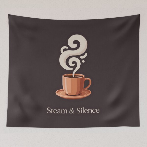 Item preview, Steam & Silence – Minimalist Coffee Mug Art Print, Serene Morning Illustration designed and sold by Montodesign.