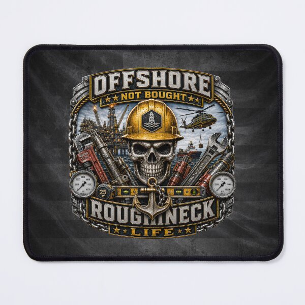 Item preview, Offshore Roughneck Life Oil Rig Worker Industrial Skull Design designed and sold by artistwill.