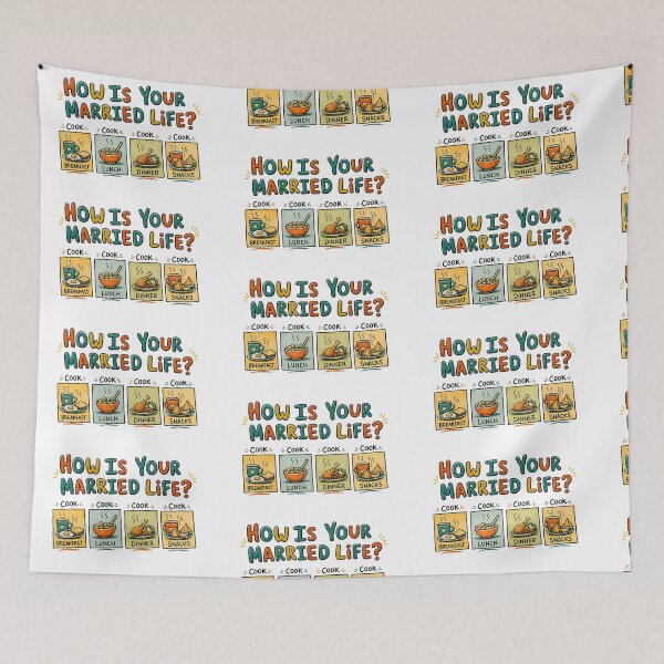 Item preview, How Is Your Married Life Funny Cooking Meme designed and sold by FEEL GOOD CLUB DESIGNS.