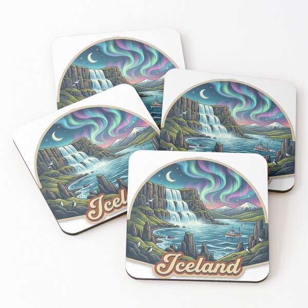 Item preview, Iceland Vintage Retro Travel Design designed and sold by MIArt Studio.