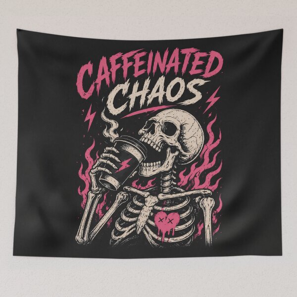 Item preview, Caffeinated Chaos Skeleton Coffee designed and sold by RebenCantik.