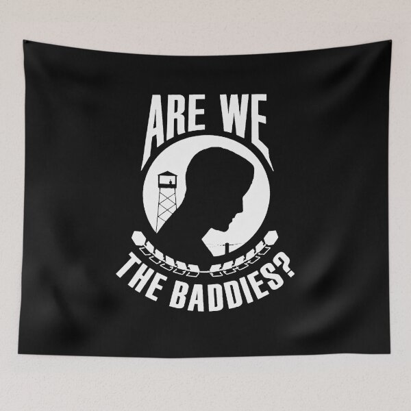 Item preview, Are We the Baddies? Antiwar paraody shirts. designed and sold by Dystopian Design.