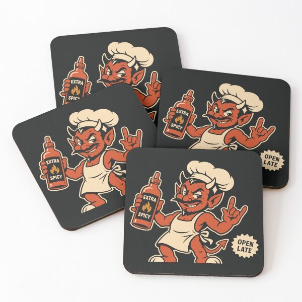 Item preview, Too Hot To Quit Vintage Devil Chef Hot Sauce Retro designed and sold by CamaleonDesigns.