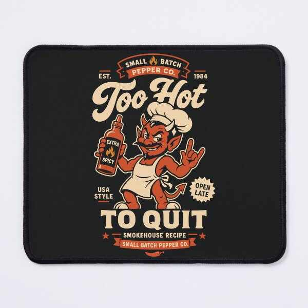 Item preview, Too Hot To Quit Vintage Devil Chef Hot Sauce Retro designed and sold by CamaleonDesigns.