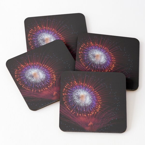 Item preview, Colorful Fireworks Display Fan Burst Over Night Sky designed and sold by Nmallia.
