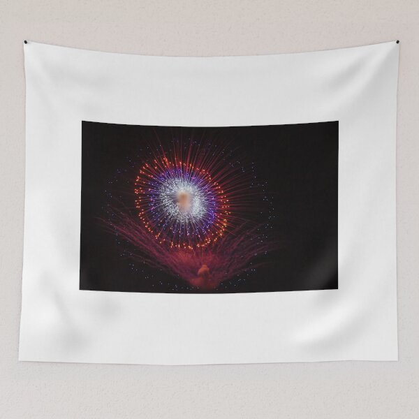 Item preview, Colorful Fireworks Display Fan Burst Over Night Sky designed and sold by Nmallia.