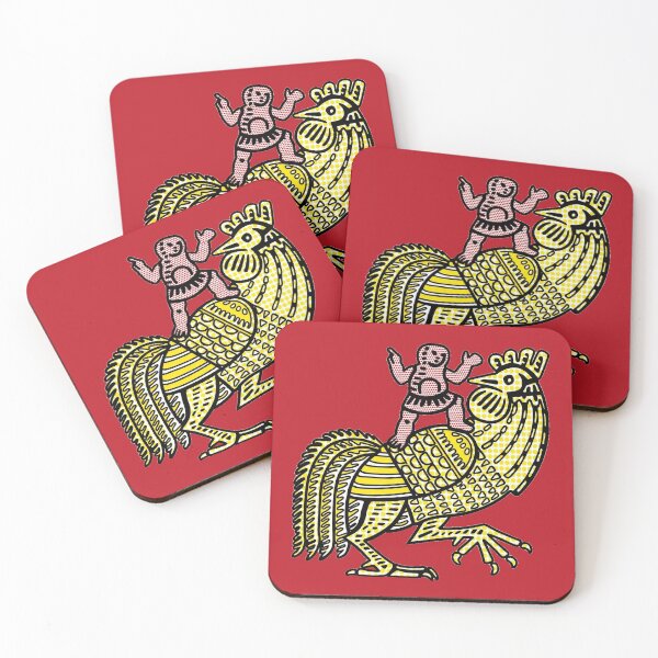 Item preview, Retro Pop Art Rooster with Figure Ben-Day Dot Design designed and sold by Terry Bain.