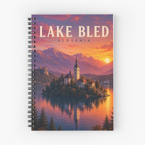 Item preview, Lake Bled Sunset Poster – Slovenia Alpine Travel Wall Art designed and sold by pod24.