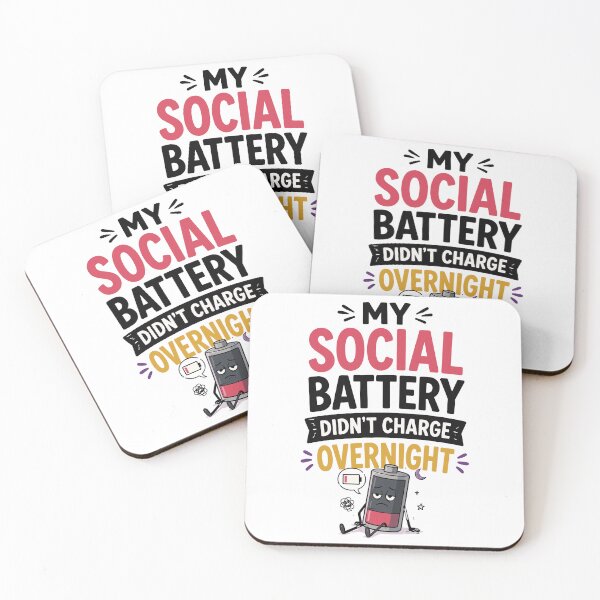 Item preview, My Social Battery Didn't Charge Overnight Funny Quote designed and sold by Magmashup.