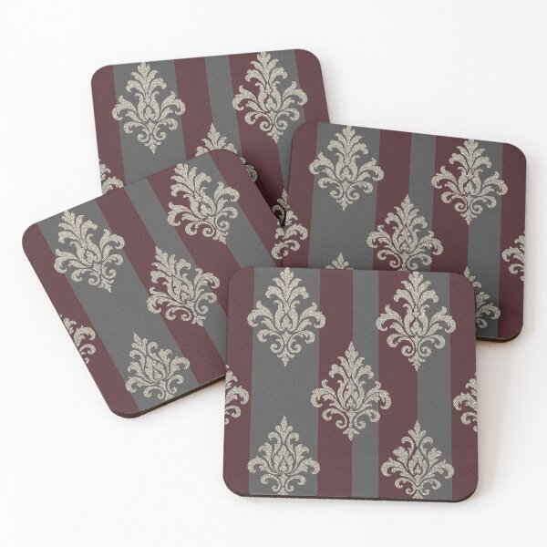 Item preview, Striped Burgundy & Smoky Gray Baroque designed and sold by DesignsByPrnces.