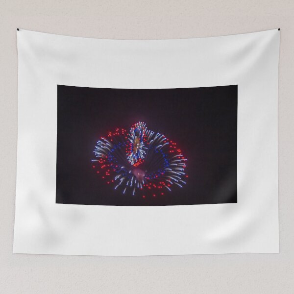 Item preview, Colorful Fireworks Display Fan Burst Over Night Sky designed and sold by Nmallia.