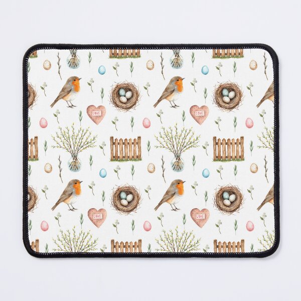 Item preview, Spring Cottagecore Watercolor Pattern | Birds, Nests & Soft Garden Charm designed and sold by HelgaCraftery.