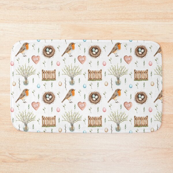 Item preview, Spring Cottagecore Watercolor Pattern | Birds, Nests & Soft Garden Charm designed and sold by HelgaCraftery.