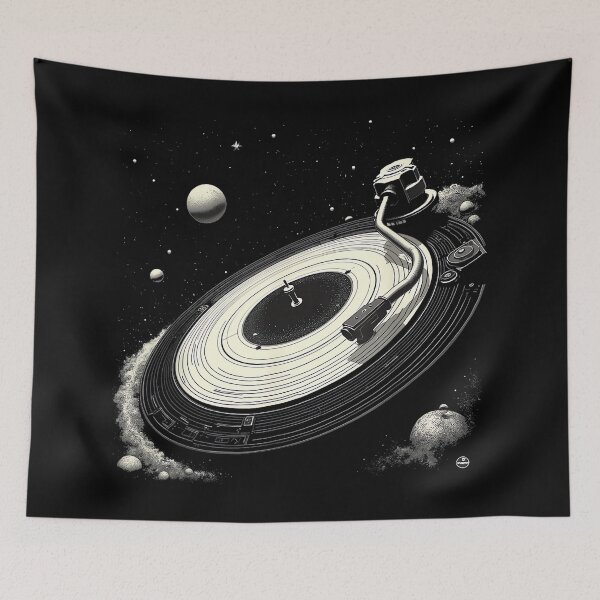 Item preview, Space DJ Shirts for Men Solar System Vinyl Record Turntable designed and sold by AlanYYoder.