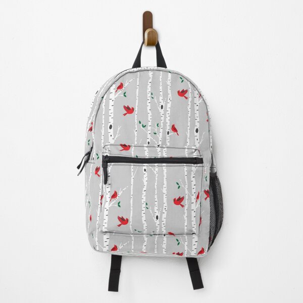 Item preview, Cardinals among the birch trees on gray designed and sold by Jennifer Ladd.