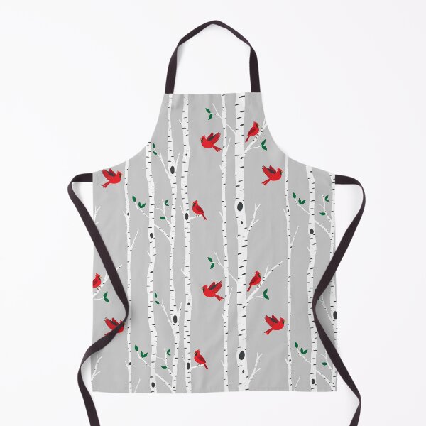 Item preview, Cardinals among the birch trees on gray designed and sold by Jennifer Ladd.
