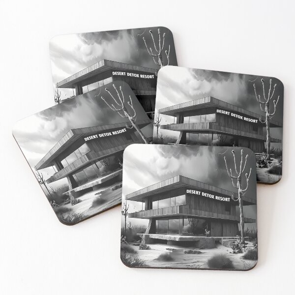 Item preview, DESERT DETOX RESORT - Brutalist Architecture Sketch designed and sold by Modern Nest Art.