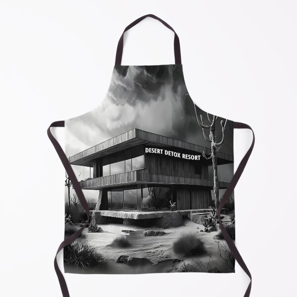 Item preview, DESERT DETOX RESORT - Brutalist Architecture Sketch designed and sold by Modern Nest Art.