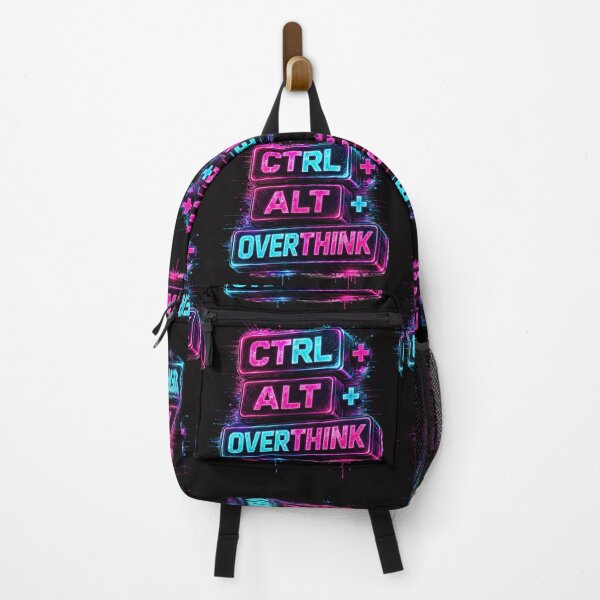 Item preview, CTRL ALT OVERTHINK Cyberpunk Programmer Meme designed and sold by MidnightCache.